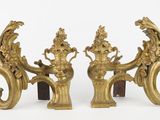pair of antique brass figurines on marble bases