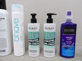 many different types of hair care products on the counter