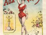 une vieille affiche annonçant un spectacle de cirque mettant en scène une femme faisant l'équilibre sur une corde raide