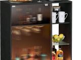 an image of a small bar with a coffee maker on top