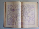 an open book with a drawing of people inside of it