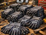 a close up of a bunch of gloves sitting on top of a table