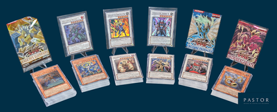 a lot of cards that are on display in a row