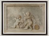painting of two cherenshes playing with a basket of cherenshes