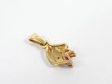 an image of a gold pendant with a horse ' s head on it