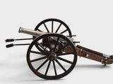 a cannon on a white background with a white background