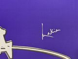 a drawing of a plane on a purple background