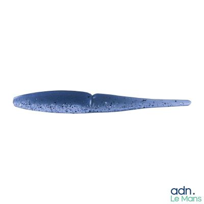 un gros plan sur un leurre de pêche en plastique bleu