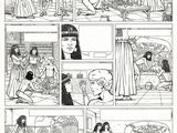 une bande dessinée en noir et blanc mettant en scène une femme en robe et un homme en robe