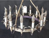 Lustre en fer et tôle peint, à treize bras de lumière à déco… (photo 2)