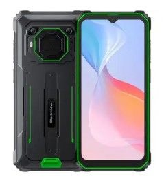 a black and green smartphone with a camera attached to it