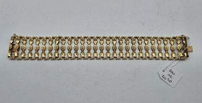 a gold plated bracelet with a chain link and a clasp