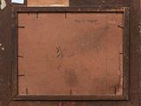 an old picture frame with a drawing of a man on it