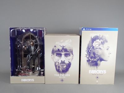 two boxed boxes with a figure of a man and a statue of a man