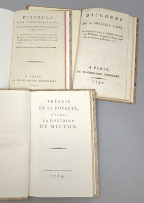 Réunion de 3 brochures révolutionnaires de MIRABEAU, toutes …
