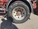 a truck that has a dog in the tire