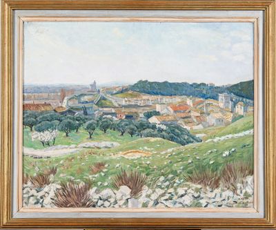 Albert HOREL (1876-1964) : Vue de Villeneuve les Avignon.