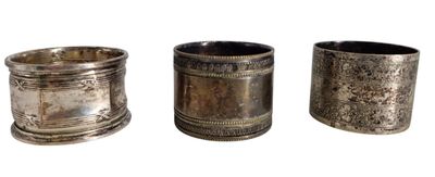Lot de 3 ronds de serviette en métal (usures) H.