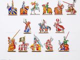 de nombreuses figurines représentant des chevaliers sont exposées