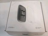packaging of a white box with a black and gray mouse in it
