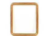 gold picture frame on a white background