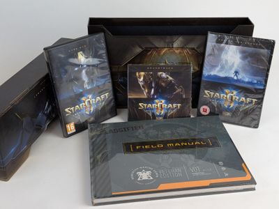 starcraft 2 collector ' s box includes a complete set of games