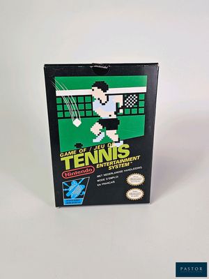 une vieille boîte de jeu Nintendo sur laquelle figure un joueur de tennis