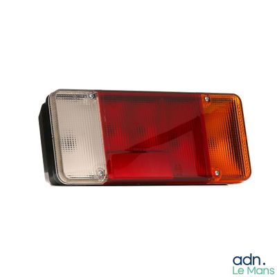 a close up of a red and white light on a white background
