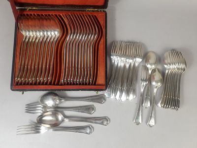 a box of silverware sitting on a table