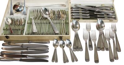 ALFENIDE - Partie de MENAGERE 18 couverts en métal argenté, …