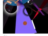 an image of a poster with abstract shapes on a black background
