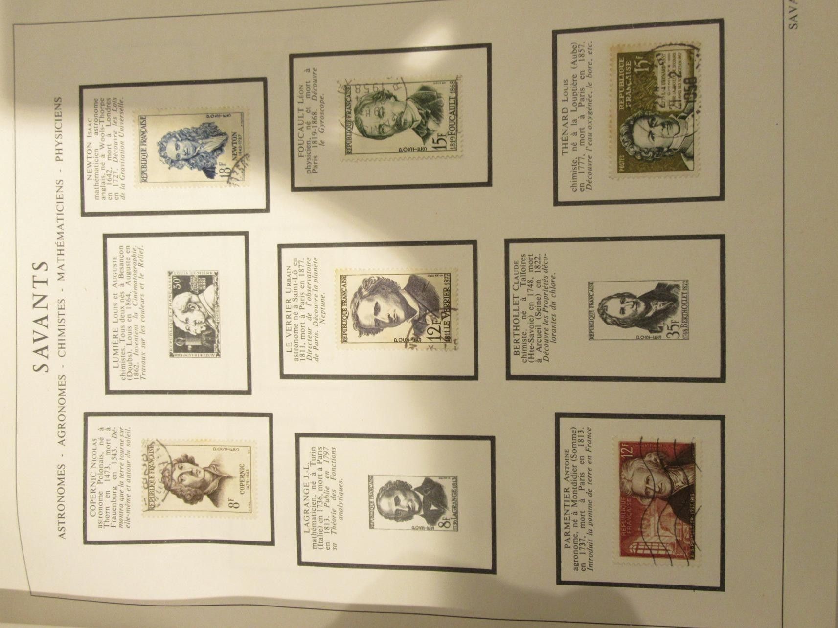 404 - BEL ALBUM ENCYCOPEDIQUE ET THEMATIQUE DES TIMBRES POSTE FRANCE NEUFS ET OBLITERES SUR CHARNIERE TOUTES PERIODES...