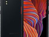 the back of a black samsung note 5 with a red camera