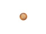 a brown button on a white surface with a white background