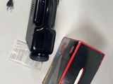 a black and red cell phone and a black and red box