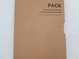the back of the back of a pack of brown paper on a white surface