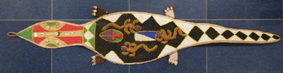 an image of a decorative fish on a tile floor