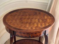 PETITE TABLE DE SALON à plat ovale à décor de marqueterie de… (photo 3)