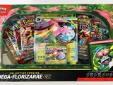 La boîte contient une collection de cartes Pokémon, dont une carte Méga-Florzoare.