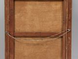 an old wooden easel with a piece of wood on top of it