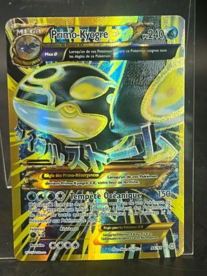 the pokemon card has a yellow and black design on it