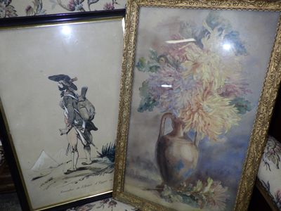 two framed pictures of a vase and a vase with flowers
