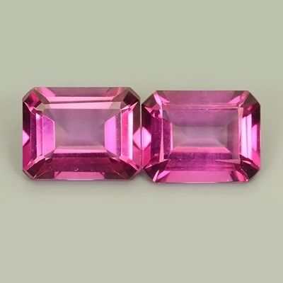 PAIRE DE TOPAZES ROSES NATURELLES - Provenance BRESIL - 2.