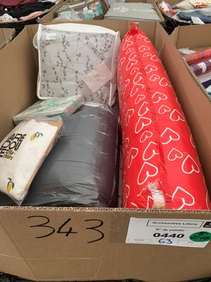 une boîte en carton remplie de différents types d'objets
