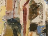 an oil painting of a man on a cross with people around him