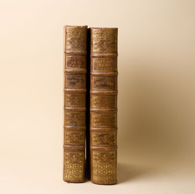 deux vieux livres posés l'un sur l'autre sur une table