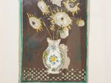 une image d'une peinture de fleurs dans un vase