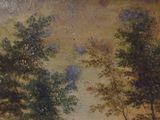 a picture of a painting of cows in a field