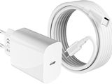 une image représentant un chargeur blanc auquel est branché un câble