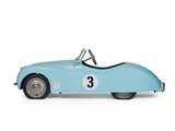 a blue toy car with a number 3 on the front